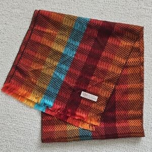 Colorful Chevron Patterned Cashmere Scarf